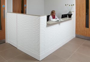 Corian White Reception Desk in Pattern
